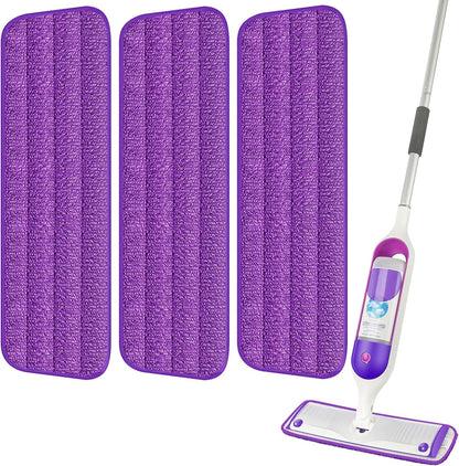 6 Pack Reusable Mop Pads Compatible with Swiffer PowerMop, Wood Floor Pads Microfiber Mop Replacement Refills Machine Washable for All Floor Surfaces