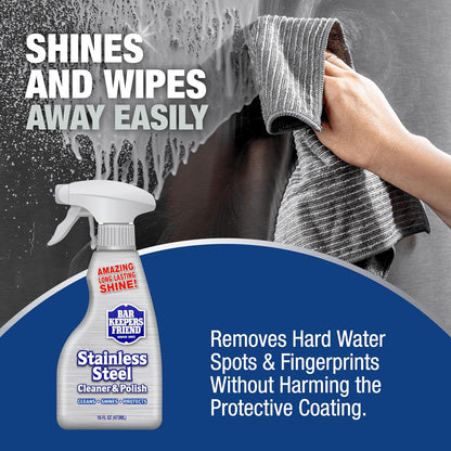 Bar Keepers Friend Stone & Granite Cleaner and Polish (25.4 oz) Plus 1 Microfiber Cloth, 2pc Cleaning Kit, Multi Surface Cleaner for Use on Natural, Manufactured & Polished Stone Countertops
