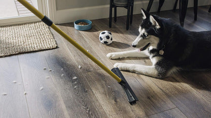 FURemover Pet Hair Removal Rubber Broom, 61" Telescopic Handle