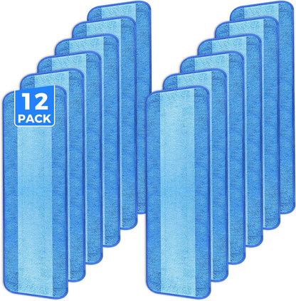 wlich 4-Pack Microfiber Cleaning Pads, 18-Inch Microfiber Mop Pads Compatible with Bona Mop, Washable and Reusable Mop Pad Refills for Hardwood Tile Laminate Floors