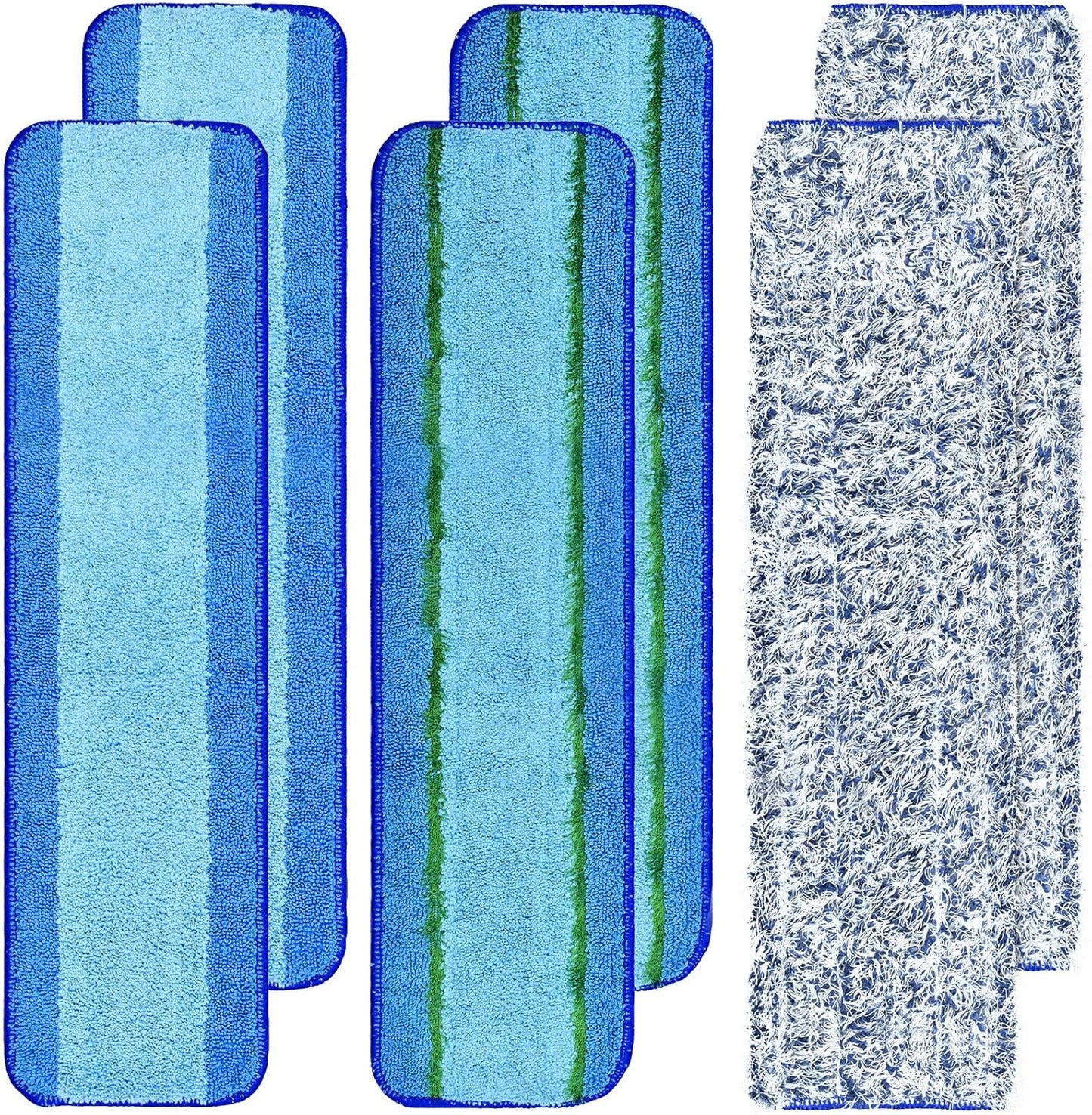 6 Pack Microfiber Cleaning Replacement Pad for Bona Mop,Washable Reusable Microfiber Cleaning Mop Pad for Hardwood Floor,Wet Dry Use,2 Deep Cleaning Pad+2 Microfiber Cleaning Pad+2 Dusting Mop Pad