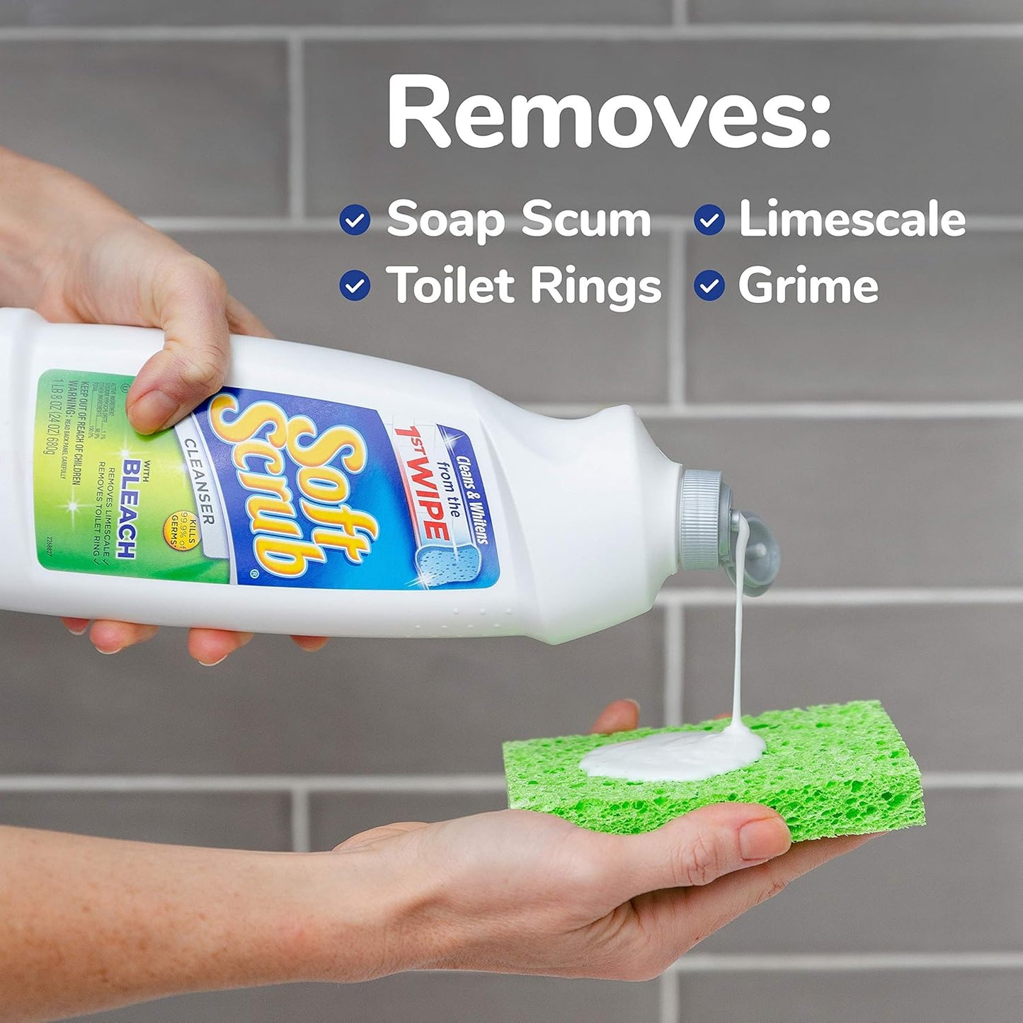 Soft Scrub Antibacterial Cleaner with Bleach Surface Cleanser, 36 Ounce (Pack of 6)