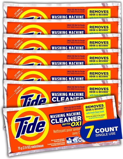 Washing Machine Cleaner by Tide, Washer Machine Cleaner with Oxi for Front and Top Loader Washer Machines, Deep Cleaning Residue & Odor Eliminator, 10 Month Supply + Calendar