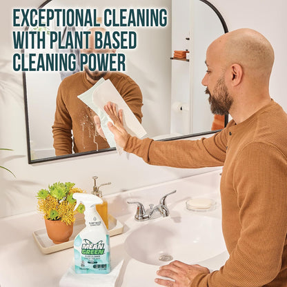 Mean Green Glass Cleaner Spray, Fresh Scent, 24 oz – Streak-Free Shine, Ammonia-Free, Windows, Mirrors, Glass & Chrome Surfaces