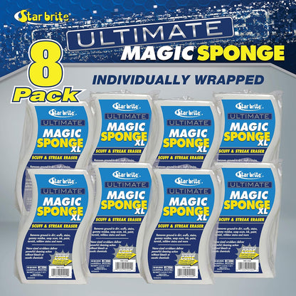 STAR BRITE Ultimate Magic Sponge - Boat Scuff Eraser Melamine Scrubber with Reinforced Core - 2 Pack (041000)