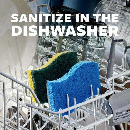 Scotch-Brite Zero Scratch Non-Scratch Scrub Sponges, Sponges for Cleaning Kitchen, Bathroom, and Household, non-scratch Sponges Safe for Non-Stick Cookware, 4 Scrubbing Sponges