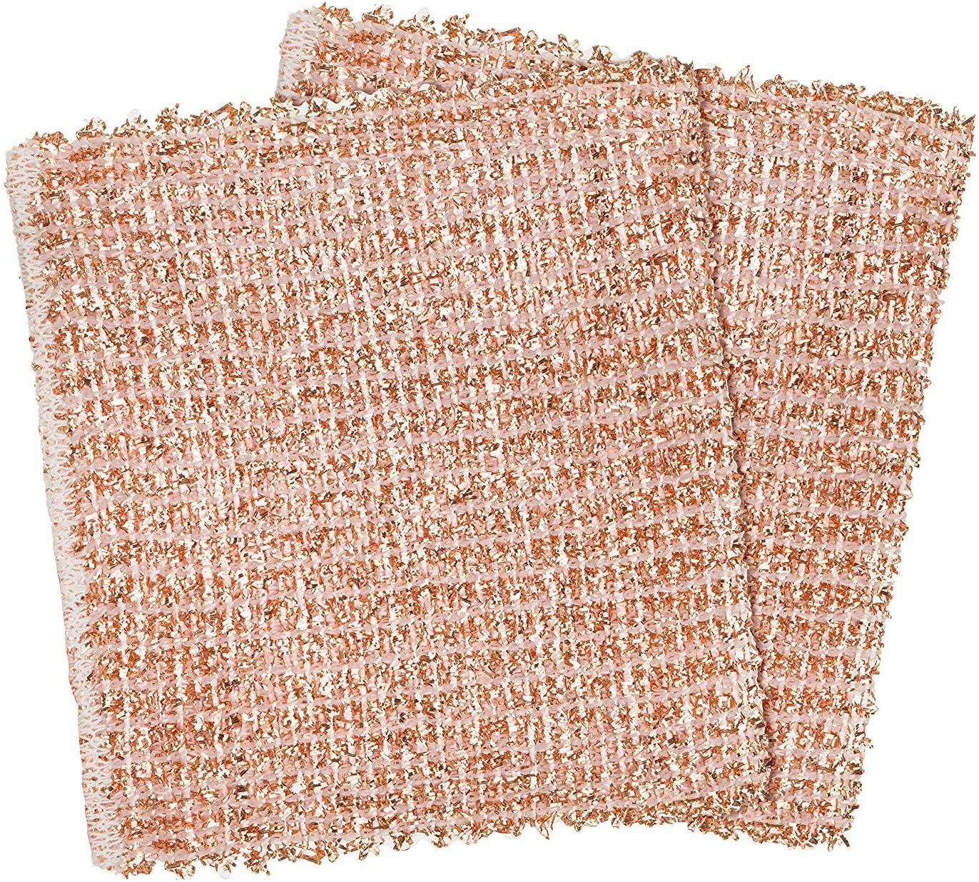 Redecker Copper Thread Pot Scrubber, Woven Copper Scouring Pads, 2 Pack Kitchen Scrubber for Pots Pans Sink Stove Stainless Steel, 3 in Diameter, Made in Netherlands