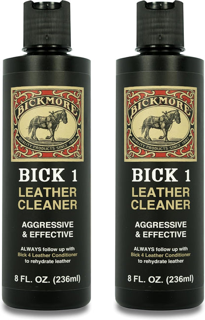 Bickmore Bick 1 Leather Cleaner 8 oz - Clean Dirt, Oil, Sweat, Salt, and Water Stains from All Colored, White, and Black Leather