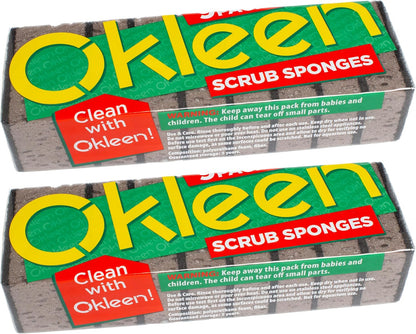 Green Multi Use Scrub Sponge. Made in Europe. 9 Pack, 4.3x2.8x1.4 inches. Odorless Heavy Duty and Non Scratch Fiber. Best, Durable, Delicate, Porous, Non Cellulose Kitchen Sponges and Scrubbers