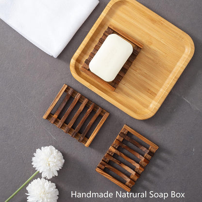 Wooden Soap Dish for Shower,Set of 2 Shower Soap Holder,Self draining Bar Soap Holder for Bathroom, Homemade Soaps Saver Natural Soaps Tray, Vowupt