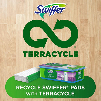 Swiffer Sweep + Mop, Wet Pads Refill, Floor Cleaner for Dirt, Dust, Hair, Cleaning Cloths for Mopping Home, Bathroom, Kitchen, All Purpose Multi-Surface Floor Wipes, Gain, 24ct