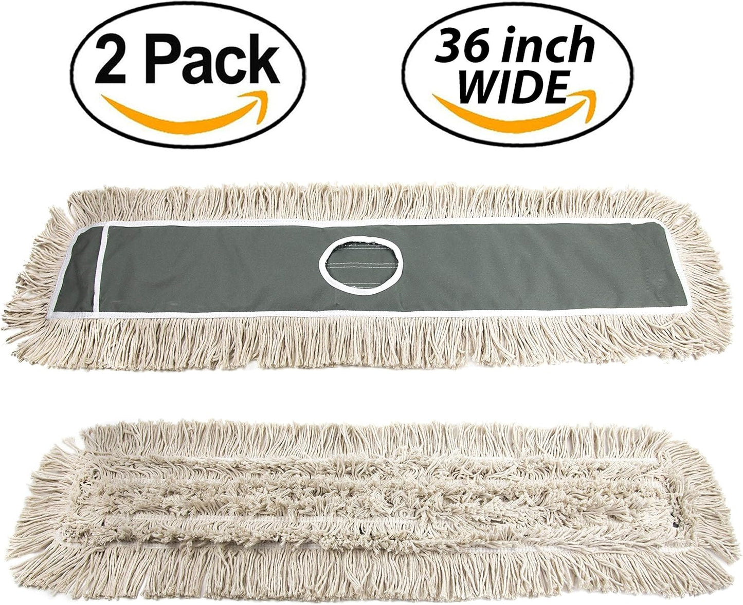 2 Pack of 24 Cotton Refills for Industrial Class Floor Dust mop Series Can be fit with Others