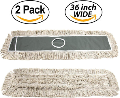 2 Pack of 24 Cotton Refills for Industrial Class Floor Dust mop Series Can be fit with Others