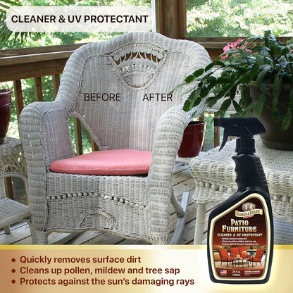 Parker & Bailey Patio Furniture Cleaner Spray – Outdoor Furniture & Cushion Cleaner with UV Protectant, Fabric & Upholstery Stain Remover