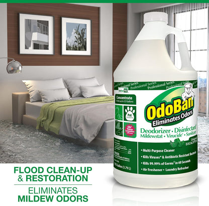 OdoBan Professional Disinfectant and Odor Eliminator Concentrate, Made in the USA, Lavender Scent, 2-Pack, 1 Gallon Each