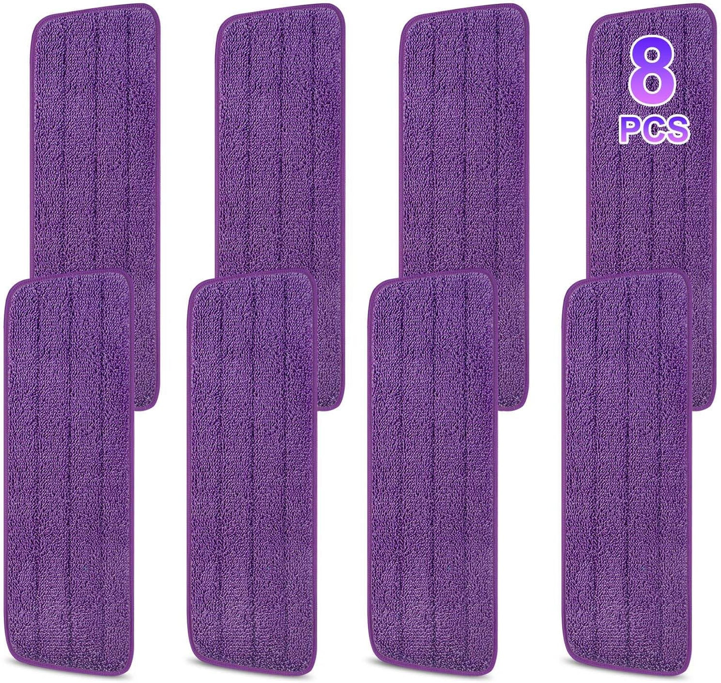 8 Pack 16.5 inch Reusable Mop Pads Microfiber Spray Mop Replacement Heads for Wet/Dry Mops Compatible with Bona Floor Care System
