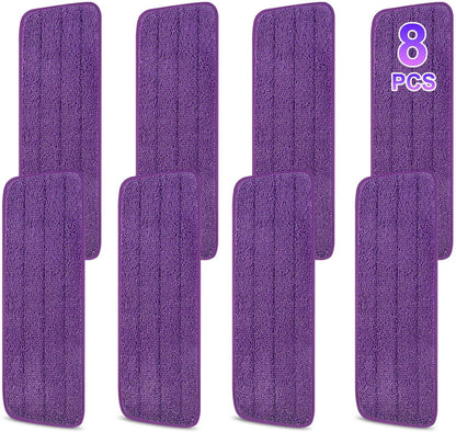 8 Pack 16.5 inch Reusable Mop Pads Microfiber Spray Mop Replacement Heads for Wet/Dry Mops Compatible with Bona Floor Care System