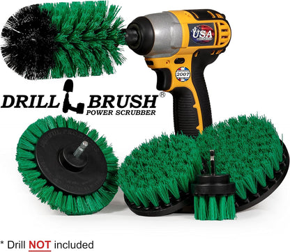 Drillbrush Multi-Surface Drill Brush Attachments Set for Car Interior, Bathroom, Flooring, Counters, Sinks, Siding, Garages, and More - Dishwasher Safe Drill Brush Car Detailing Kit Attachment Set