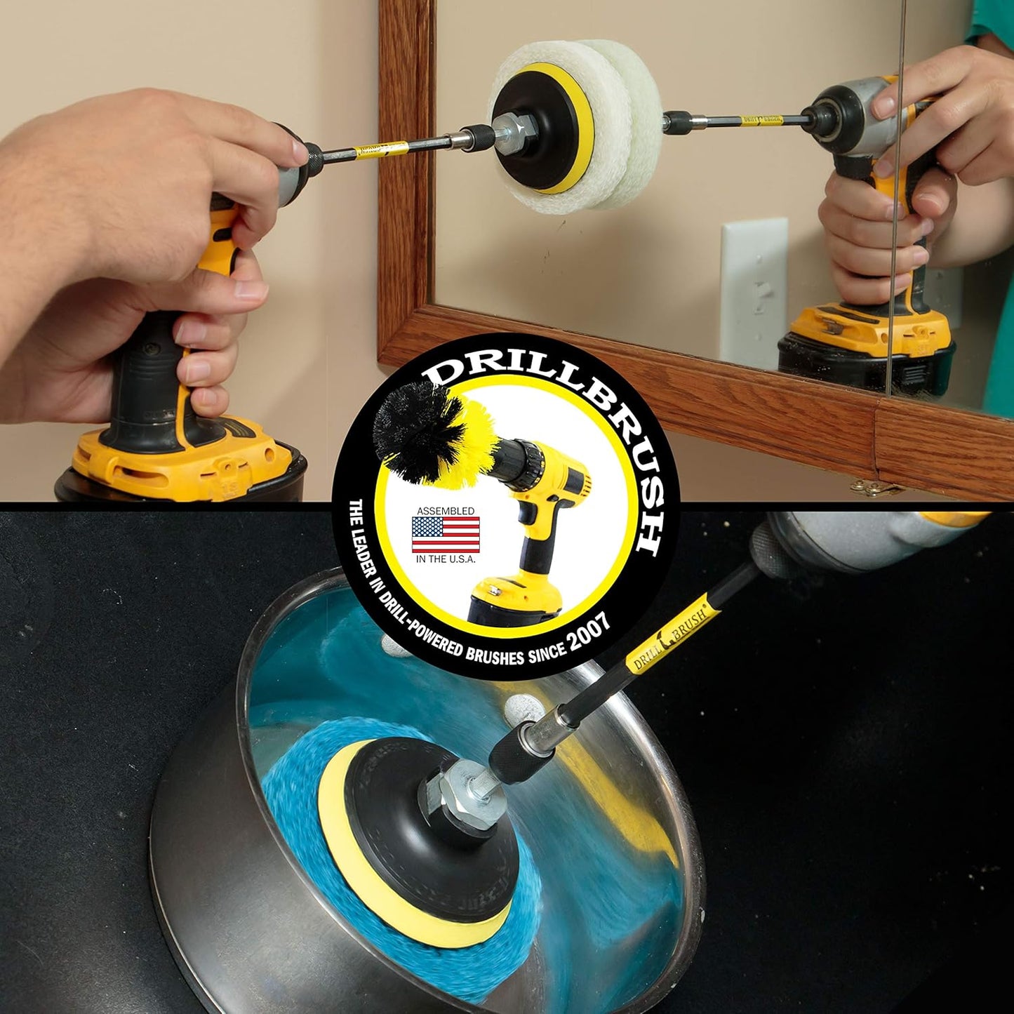 Drill Scrubber - Drill Brush Power Scrubber Pads - Bathroom - Drill Pad Attachments - Cleaning Pads - Shower Door - Baseboard - Bathroom Sink - Shower Cleaner - Flooring - Hard Water Stain Remover