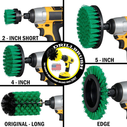 Drillbrush Multi-Surface Drill Brush Attachments Set for Car Interior, Bathroom, Flooring, Counters, Sinks, Siding, Garages, and More - Dishwasher Safe Drill Brush Car Detailing Kit Attachment Set