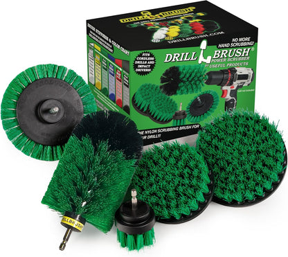 Drillbrush Multi-Surface Drill Brush Attachments Set for Car Interior, Bathroom, Flooring, Counters, Sinks, Siding, Garages, and More - Dishwasher Safe Drill Brush Car Detailing Kit Attachment Set