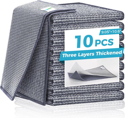 Forggon12 Pcs New Upgrade 3-Layer Metal Dish Cloth, No Scratches and No Odor, Multipurpose Wire Dishwashing Rag for Wet and Dry, Kitchen Cleaning DishRags,Sinks,Dishes,Stove Top, Dimensions(7.08X8.86)