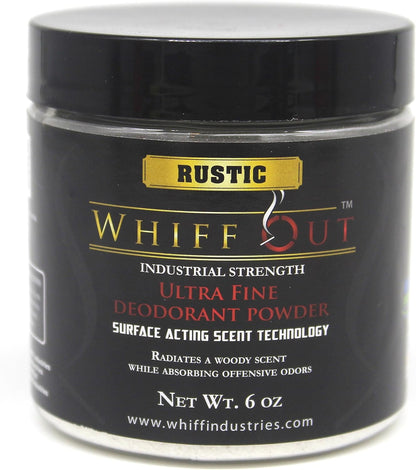 Rustic - 6 oz. Deodorant Powder & Ashtray Deodorizer Designed to Eliminate Ashtray and Smoking Receptacle Odors Caused by Cigarettes Cigars 420 and Pet Odor | Rustic Scent