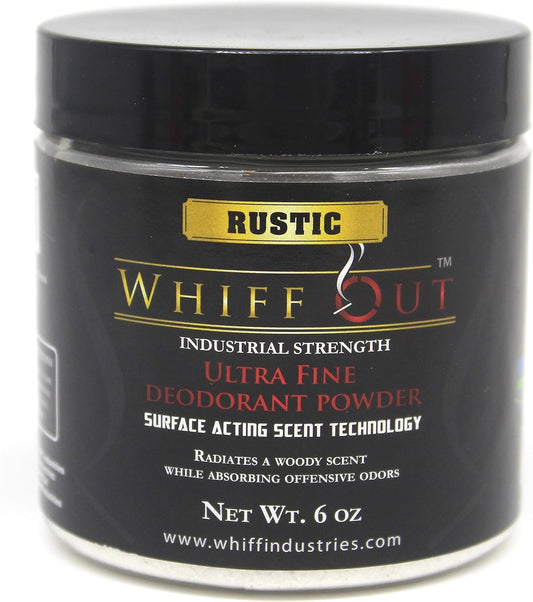 Rustic - 6 oz. Deodorant Powder & Ashtray Deodorizer Designed to Eliminate Ashtray and Smoking Receptacle Odors Caused by Cigarettes Cigars 420 and Pet Odor | Rustic Scent