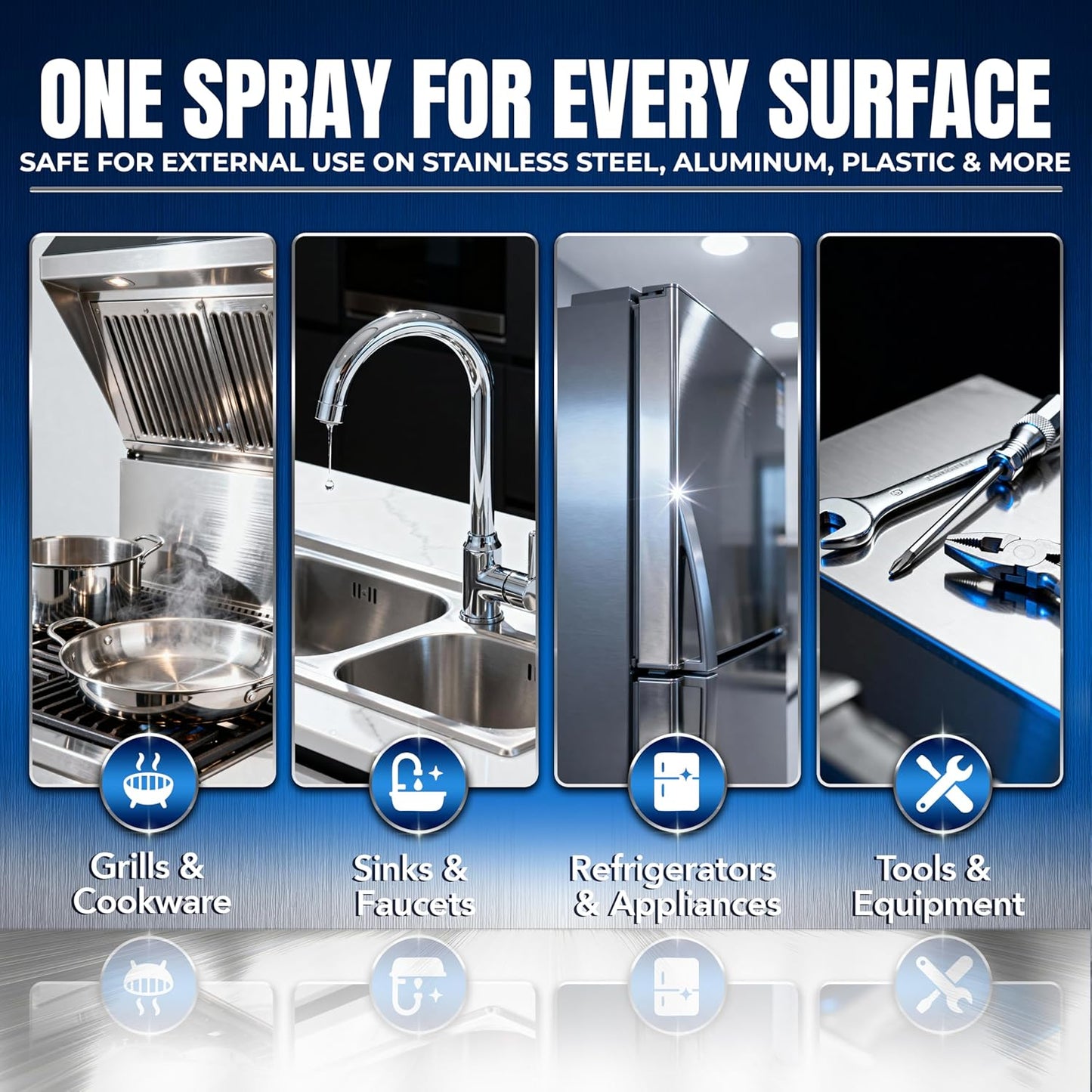 Sheila Shine 3oz Stainless Steel Cleaner and Polish - Cleans, Polishes & Protects Kitchen Appliances, Refrigerators, Sinks, Ovens & Grills - Stainless Cleaner Spray for Residue & Streak Free Shine