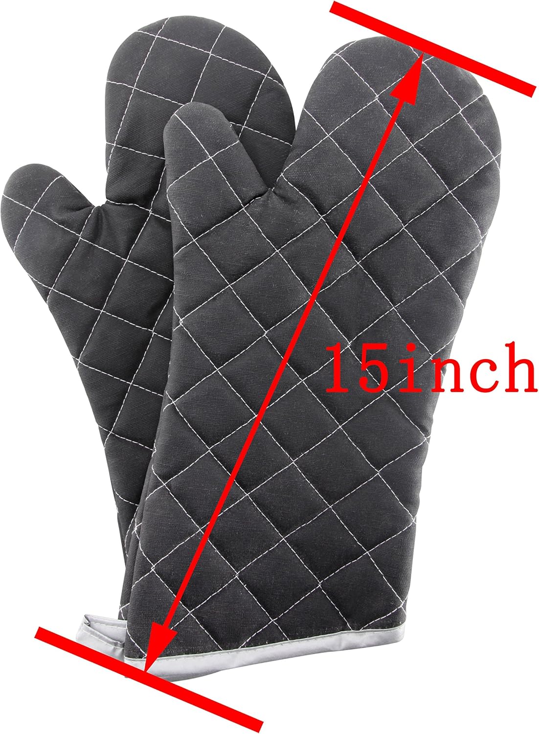 ARCLIBER Oven Mitts 1 Pair of Quilted Terry Cloth Cotton Lining,Extra Long Professional Classic Oven Mitt Heat Resistant Kitchen Oven Gloves,16 Inch