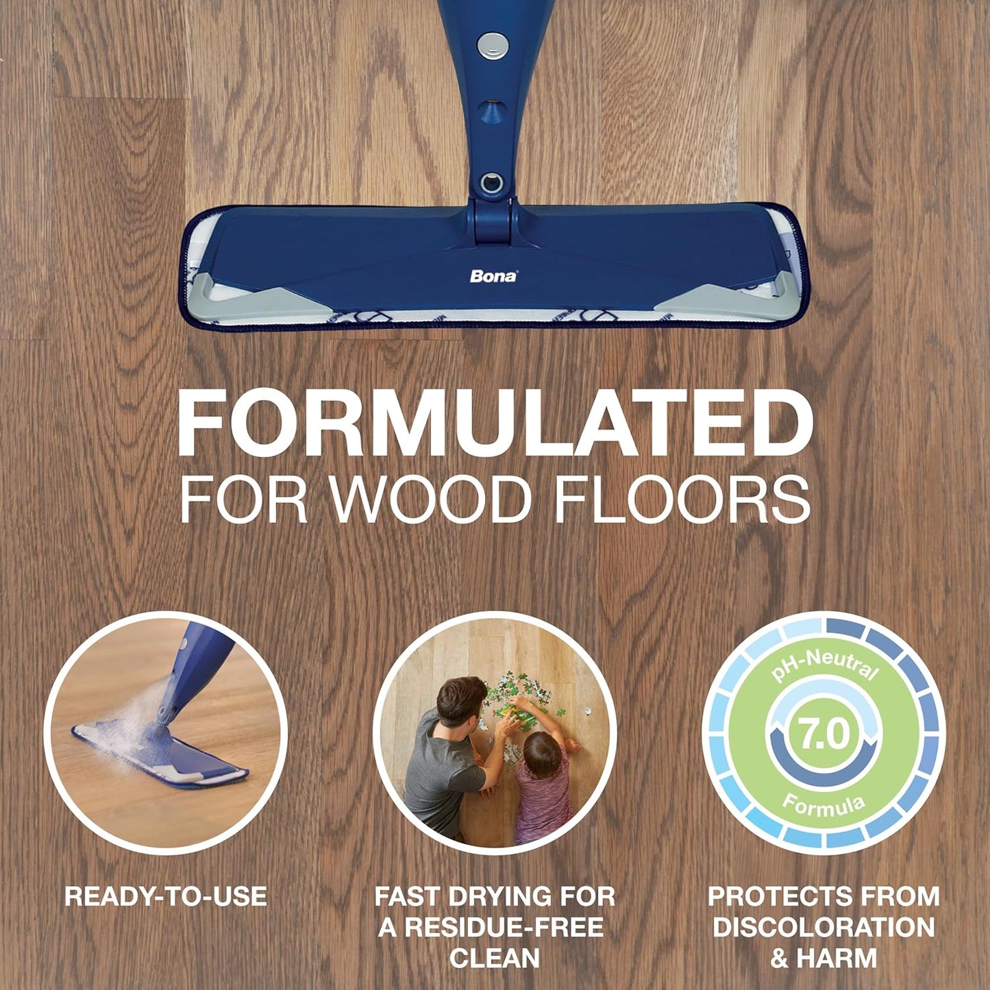 Bona PowerPlus Hardwood Floor Deep Cleaner Refill - 128 fl oz - Refill for Bona Spray Mops and Spray Bottles - Residue-Free Floor Cleaning Solution for Wood Floors