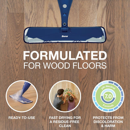Bona Hardwood Floor Cleaner Refill - 128 fl oz - Unscented - Refill for Bona Spray Mops and Spray Bottles - Residue-Free Floor Cleaning Solution for Wood Floors