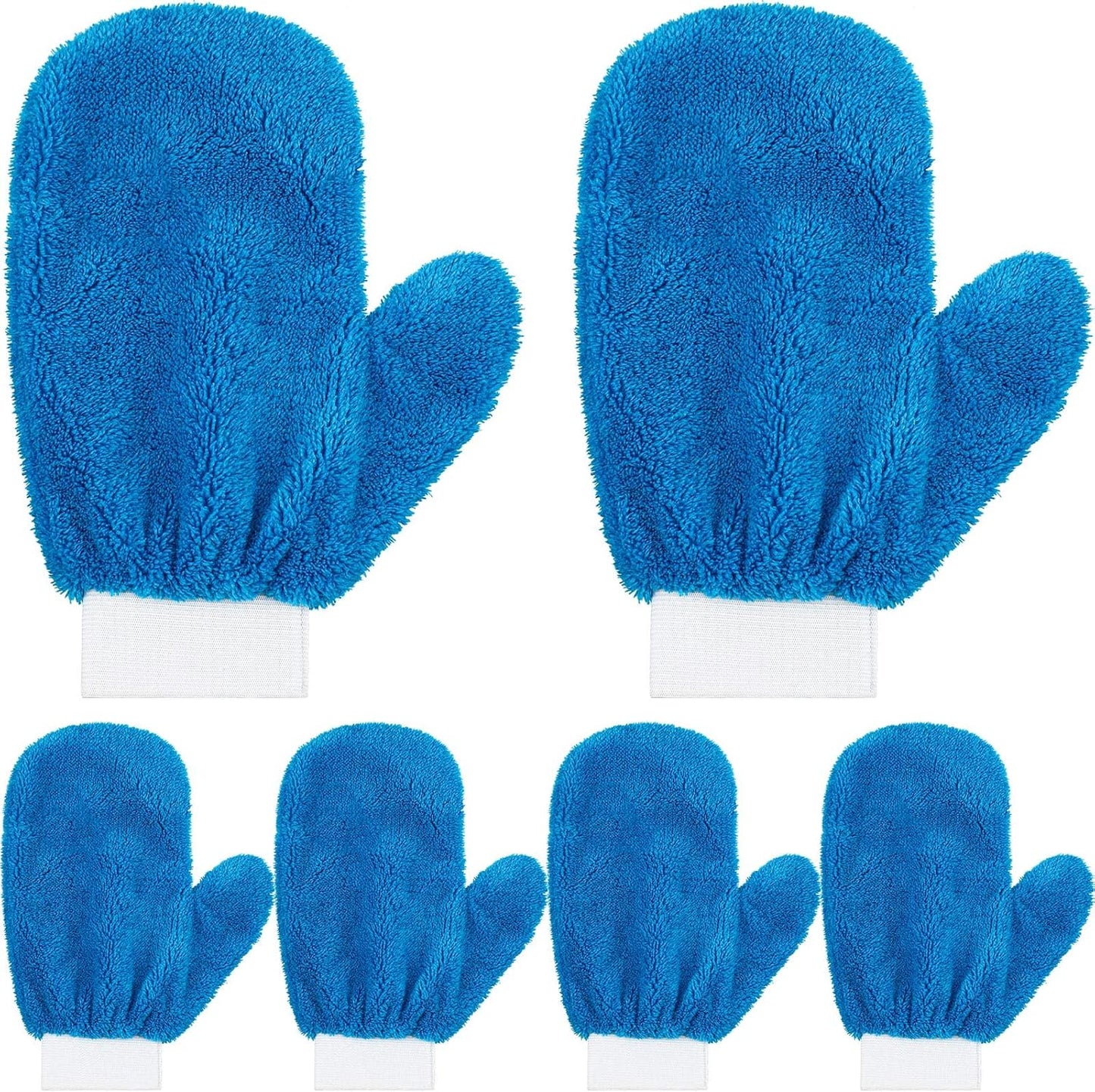 Remerry 6 Pcs Microfiber Mitts with Thumb for Cars Paint Wash Gloves Terry Weave Dusting Mitts