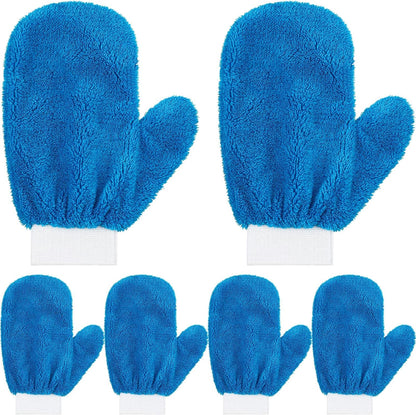 Remerry 6 Pcs Microfiber Mitts with Thumb for Cars Paint Wash Gloves Terry Weave Dusting Mitts