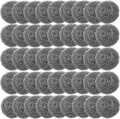 48 Pack Stainless Steel Scourers Sponges,Steel Wool scrubbers for stoves, pots, Cooker Hoods, etc. That are Difficult to Clean (48 Pack-Small 10 gram)