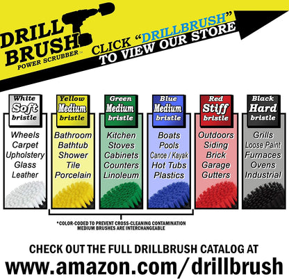 Nylon Drill Brush Attachment Set for Bathroom Cleaning - Power Scrubber Brush Kit for Bathtub, Shower, Tile, and Grout - All-Purpose Household Cleaning Brushes for Drill - Electric Grout Cleaner Kit