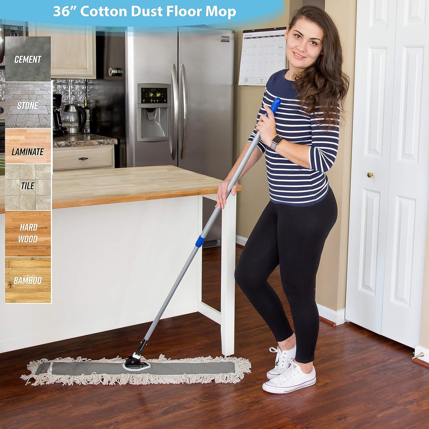 2 Pack of 24 Cotton Refills for Industrial Class Floor Dust mop Series Can be fit with Others
