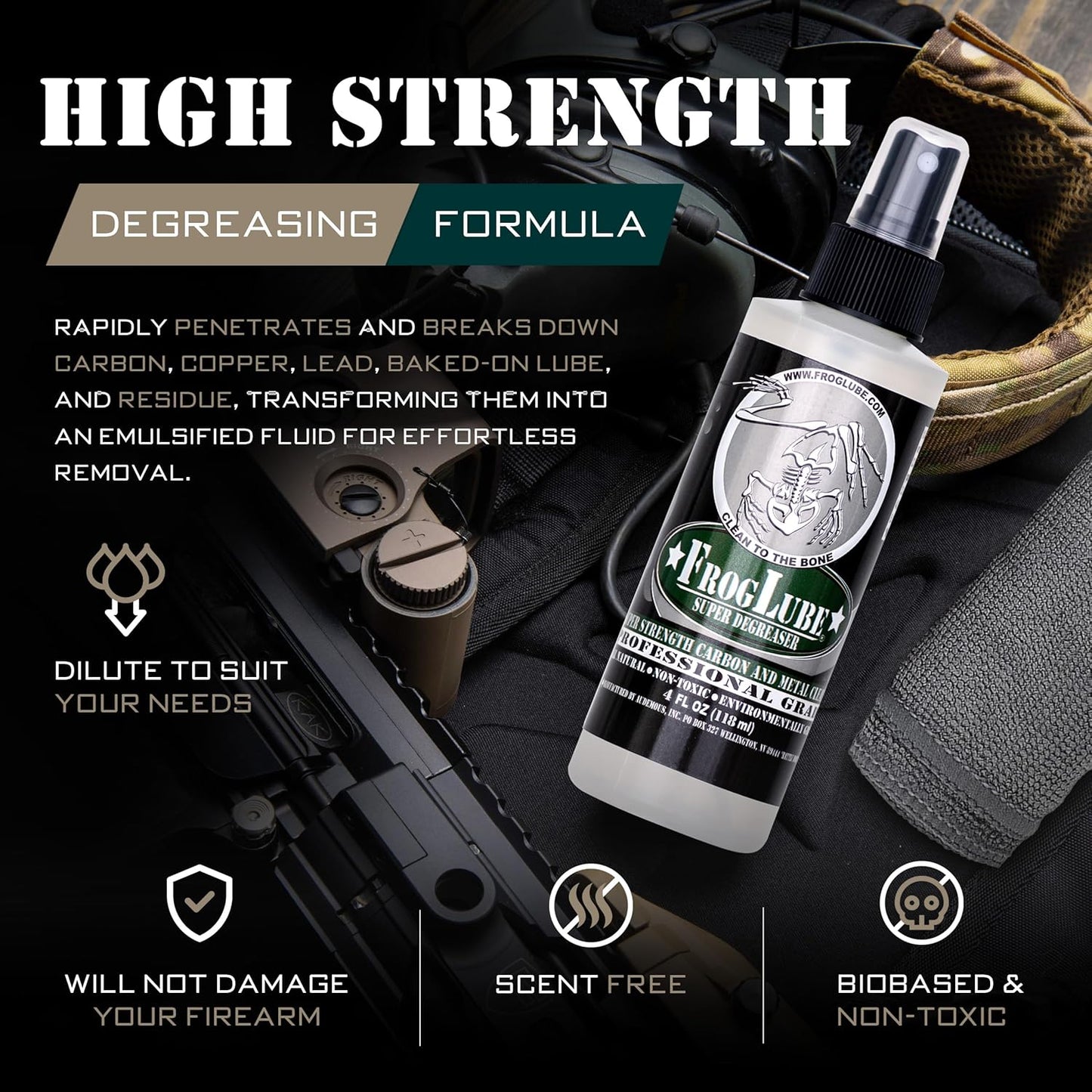 FrogLube C+LP Kit - Gun Lube and Cleaning Kit - Concentrated Gun Cleaning Spray for Heavy Carbon, Fouling, & Build Up - Metal Bonding Gun Lubricant Paste - Long-Lasting Lubrication & Protection