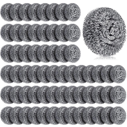 Honeydak 5 Pack Stainless Steel Scourers Steel Wool Scrubbers Bulk Separately Packaged 3 Inch, 25 Gram Metal Scourers Sponges Wire Scouring Pad for Stove Pot Pan Oven Kitchen Restaurant(Classic)