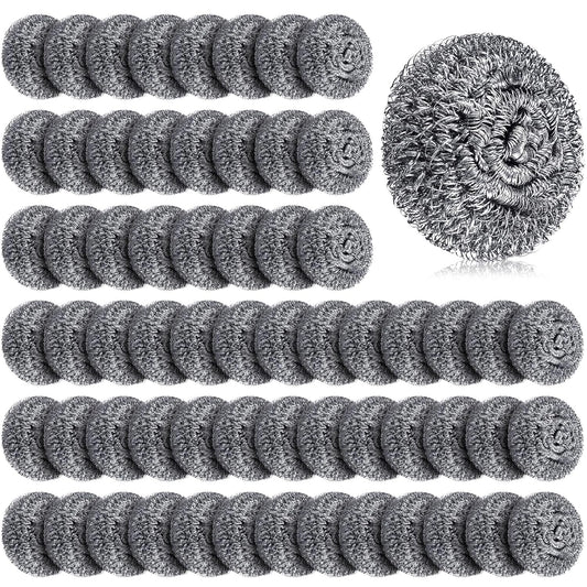 Honeydak 5 Pack Stainless Steel Scourers Steel Wool Scrubbers Bulk Separately Packaged 3 Inch, 25 Gram Metal Scourers Sponges Wire Scouring Pad for Stove Pot Pan Oven Kitchen Restaurant(Classic)
