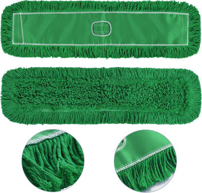 Matthew Cleaning 24'' Industrial Strength Cotton Dust Mop Refill Washable Replacement Heads for Residential & Commercial Use Fit Standard Dust Mop Frames, Hardwood, Laminate, Concrete Floors 3 Pack