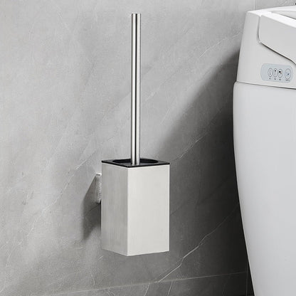 Toilet Brush and Holder Set Freestanding KWQKEM Modern Toilet Bowl Cleaners Brush and Holder with Lid 304 Stainless Steel (Brushed Gold)
