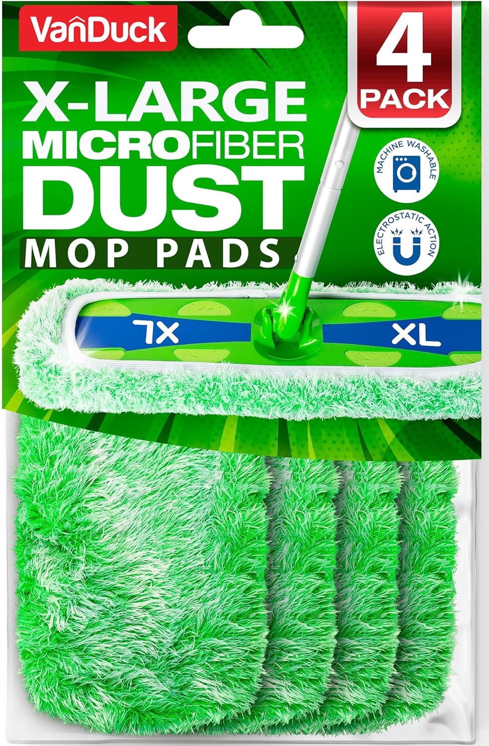 VanDuck XL Cotton Mop Pads Compatible with Swiffer XL (2 Pack) - Extra Large Wet and Dry Pads Refills - Cotton Covers Reusable Mop Heads (Handle is Not Included)