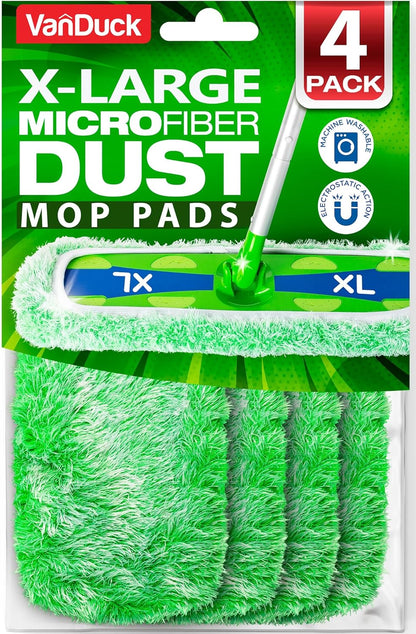 VanDuck XL Cotton Mop Pads Compatible with Swiffer XL (2 Pack) - Extra Large Wet and Dry Pads Refills - Cotton Covers Reusable Mop Heads (Handle is Not Included)