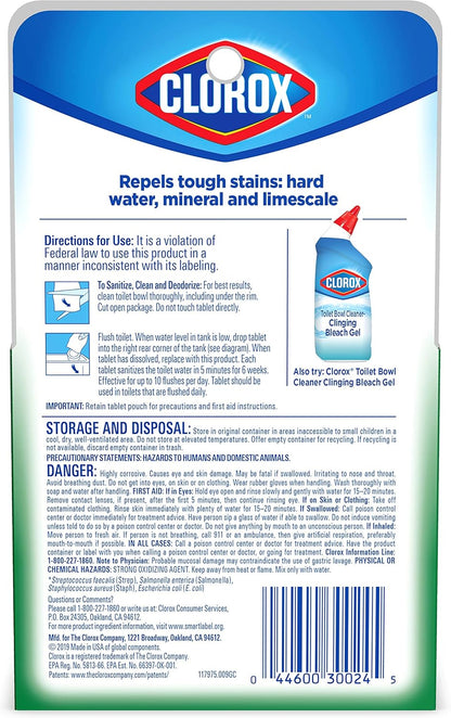 Clorox Ultra Clean Toilet Tablets Bleach 4 Count, 3.5 Ounces Each (Package May Vary)
