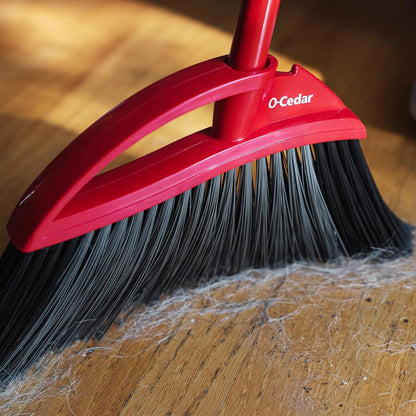 O-Cedar One Sweep Broom with Step-On Dustpan | Remove 99% with One | Lightweight Quiet Cleaning Tool | Ideal for Pet Owners