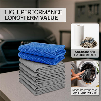 Claro Stainless Steel Cleaner Cloth 8-Pack – Microfiber Cleaning Cloths for Appliances, Sinks & Fridge | Lint-Free Streak-Free Stainless Reusable Alternative to Chemical Cleaners