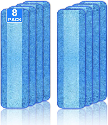 wlich 4-Pack Microfiber Cleaning Pads, 18-Inch Microfiber Mop Pads Compatible with Bona Mop, Washable and Reusable Mop Pad Refills for Hardwood Tile Laminate Floors