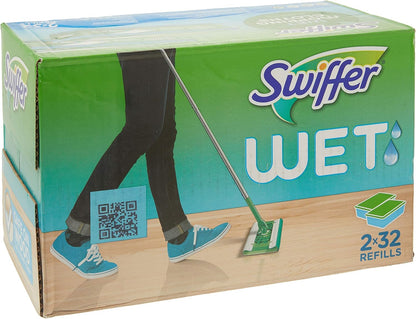 Swiffer Sweep + Mop, Wet Pads Refill, Floor Cleaner for Dirt, Dust, Hair, Cleaning Cloths for Mopping Home, Bathroom, Kitchen, All Purpose Multi-Surface Floor Wipes, Gain, 24ct