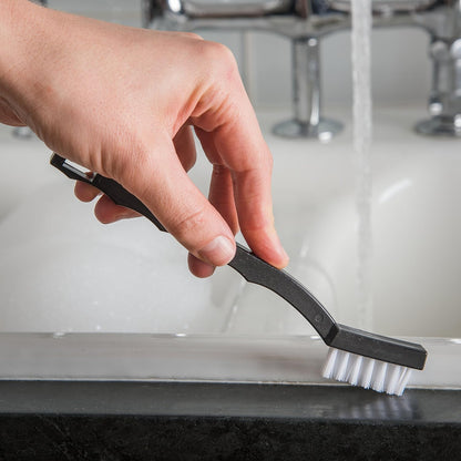 Carlisle FoodService Products Flo-Pac Maintenance Brush, Toothbrush Style Utility Scrubber for Cleaning With Nylon Bristles, 7", 1 Count, Black